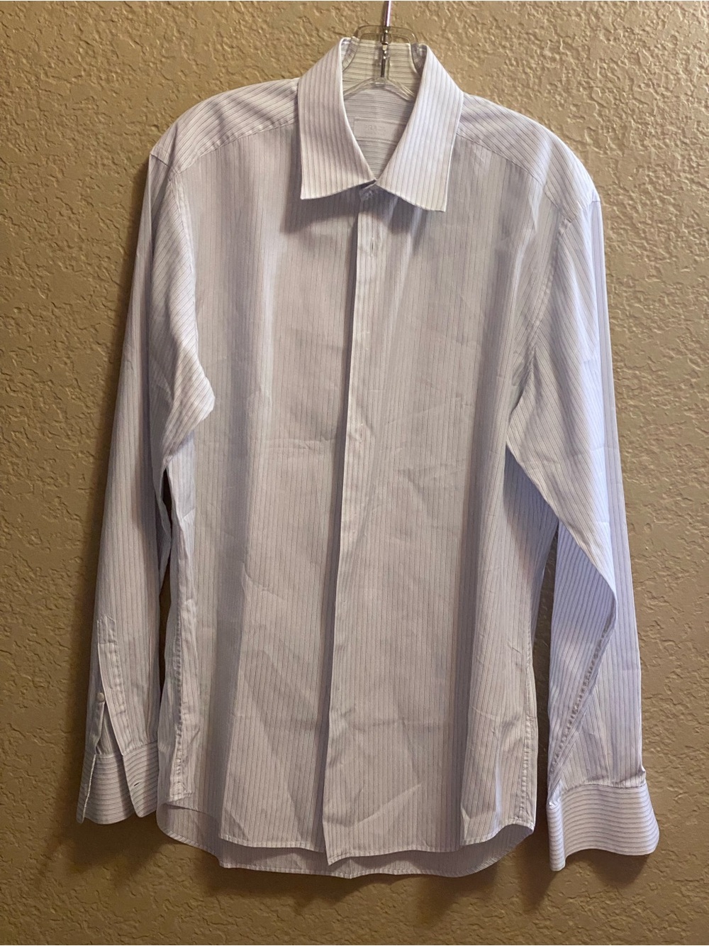 PRADA Men's Light Blue Pinstripe Dress Shirt Sz 40/15
